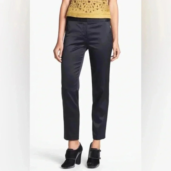 Tory Burch Silk Blend Geoff Black Pants Size 4 - Picture 1 of 7